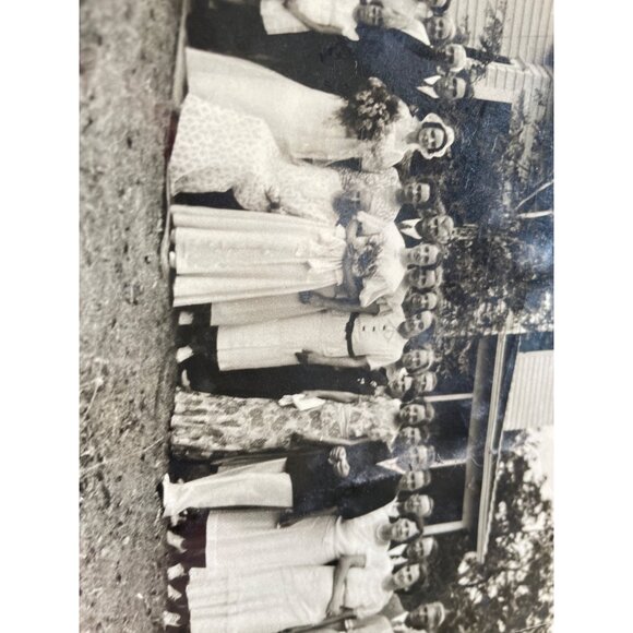 Vintage Black & White Wedding Photograph Large Family 1920s - Picture 3 of 15